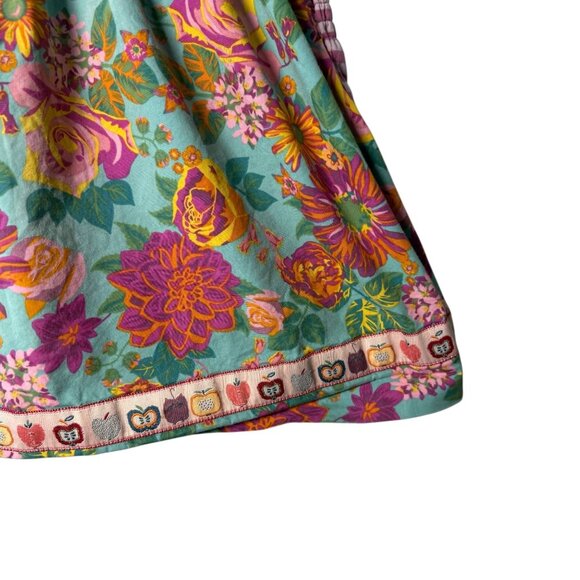 Matilda Jane Girls Sleeveless Floral Dress With Polka Dot Apples trim size 6 - Picture 2 of 7